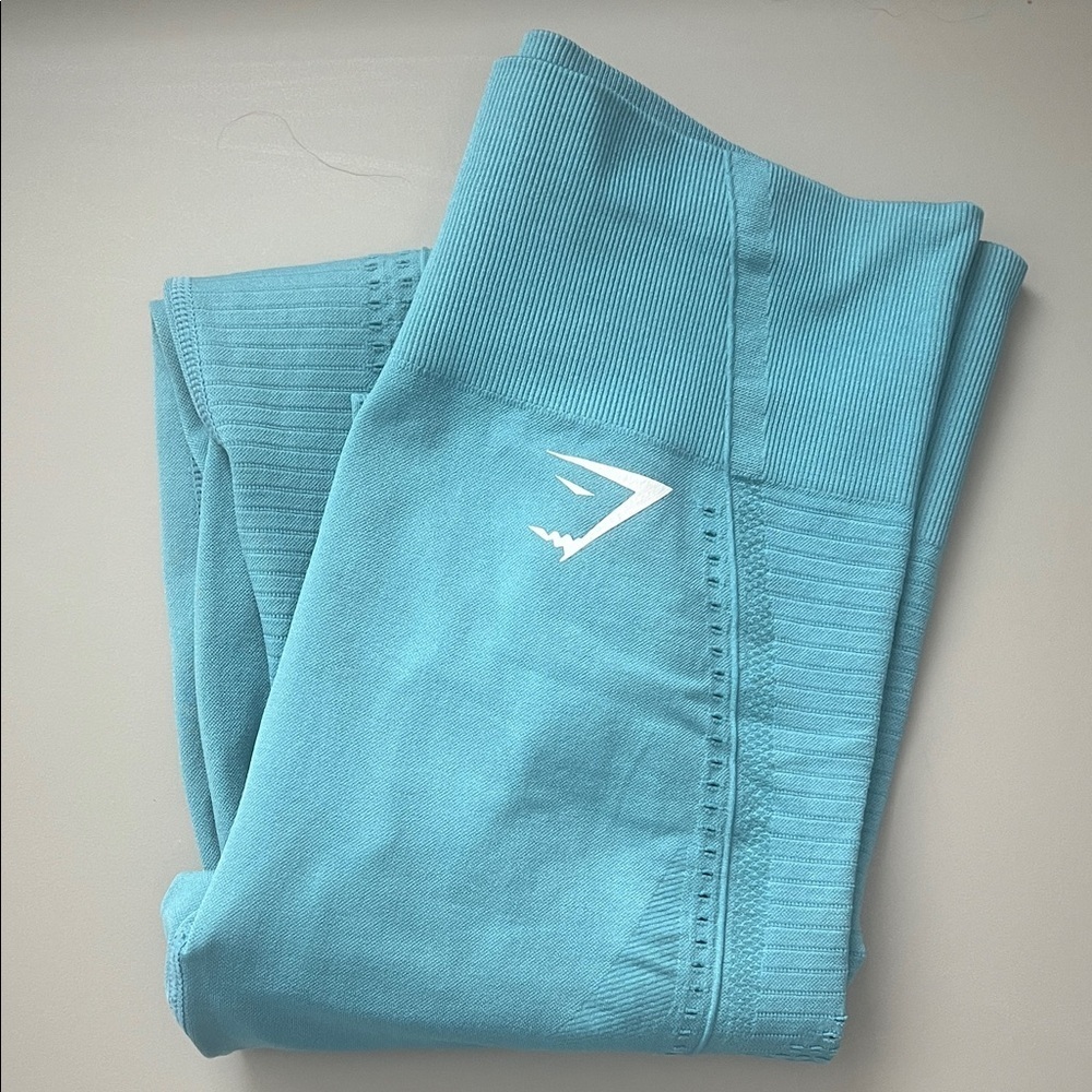 Gymshark Flawless Knit Leggings Blue *Estimated Size Small
